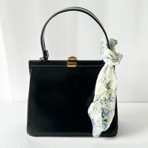 Vintage Lavalize Black Purse, Vinyl Interior Excellent Condition!